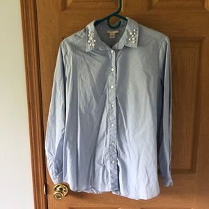 Loft Pearl Collar Blouse